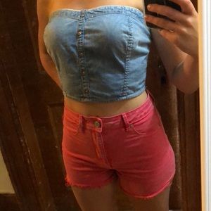 Denim tube top